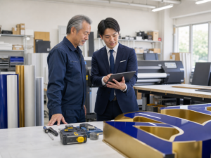 看板製作設備と施工体制のM&A確認