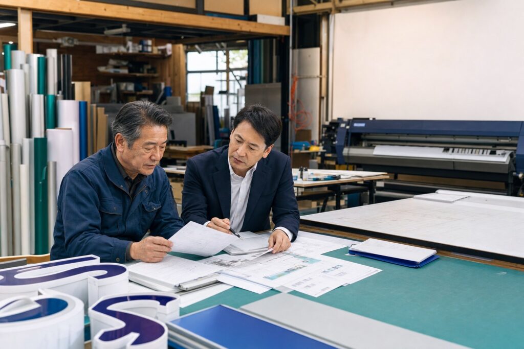 看板工場で案件別粗利と顧客台帳を確認する経営者とM&A担当者